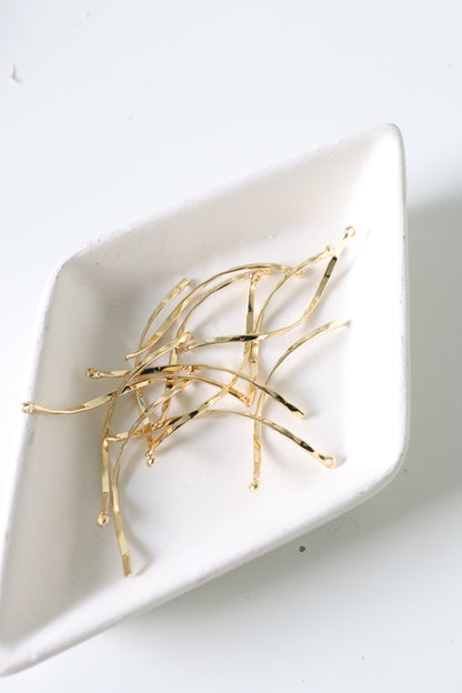 Wavy Gold-Plated 35mm Bar Charms
