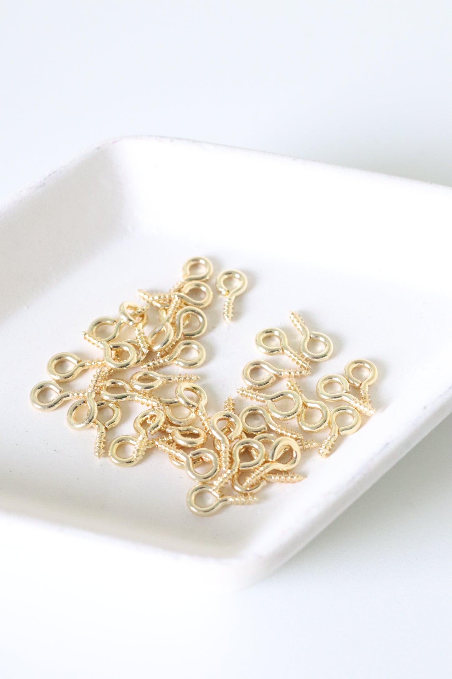 14k Gold-Plated Screw Eye Pins