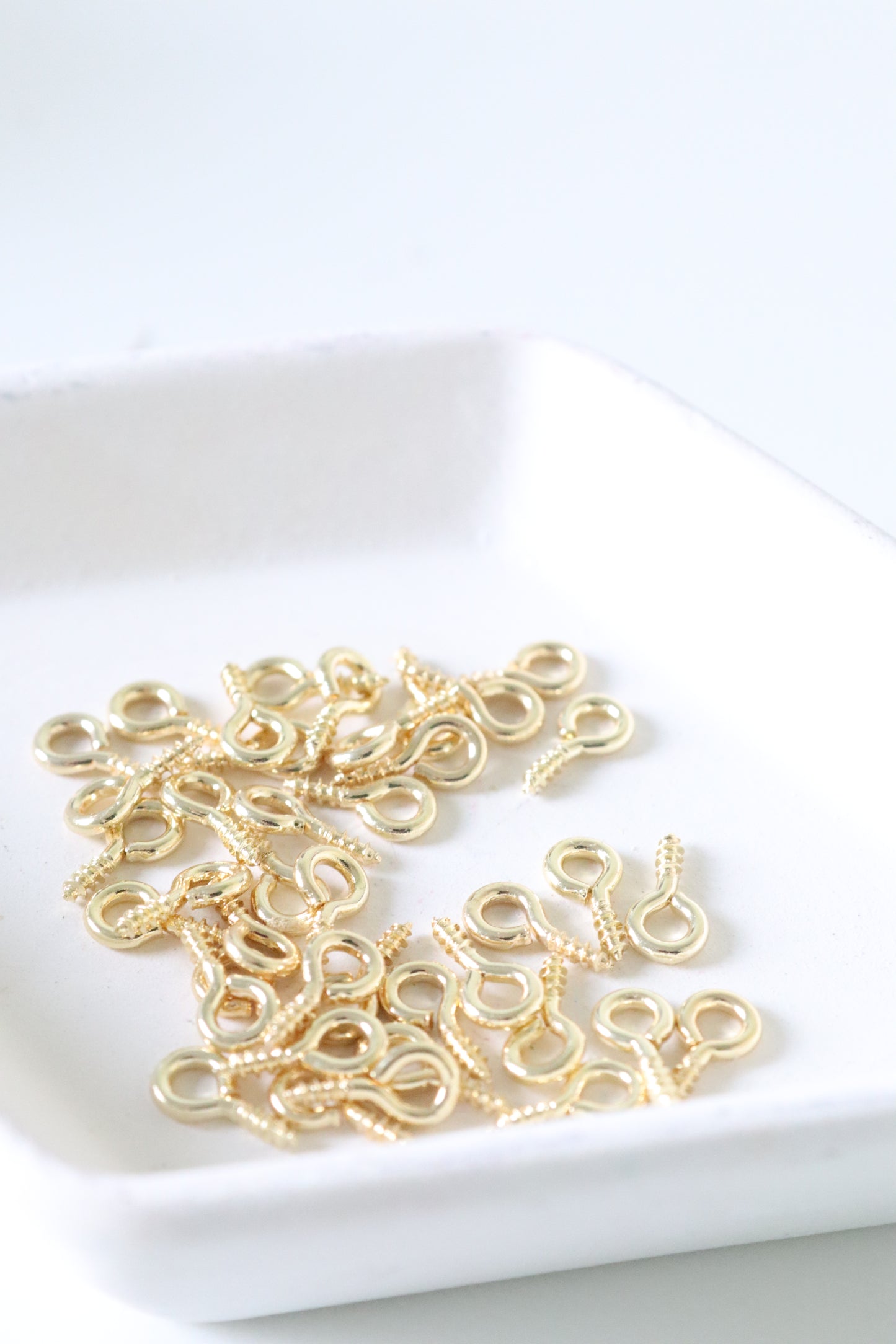 14k Gold-Plated Screw Eye Pins