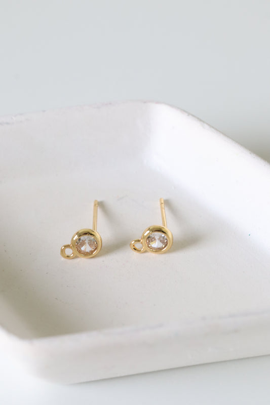 CZ Simple Earring Posts