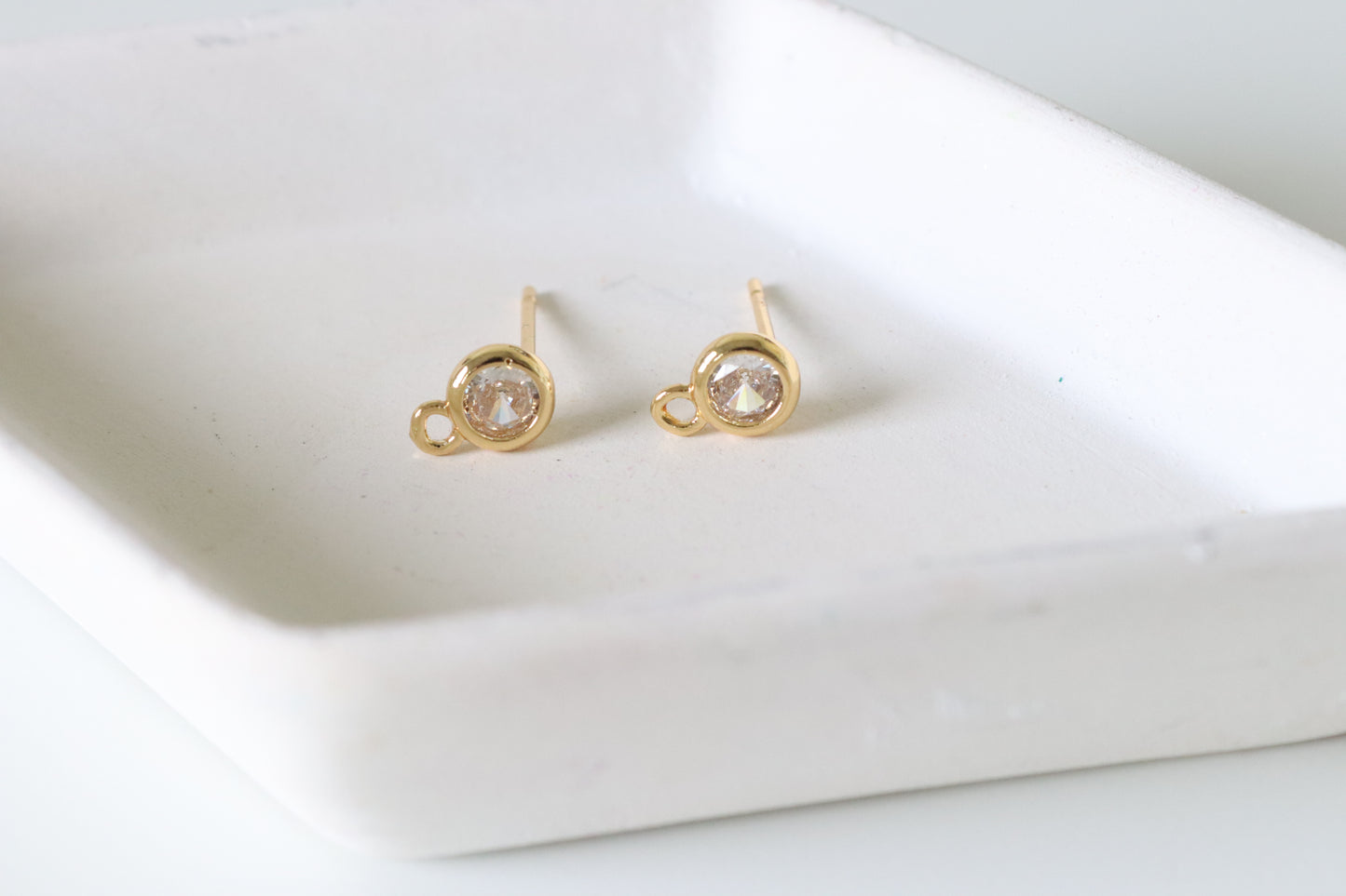 CZ Simple Earring Posts