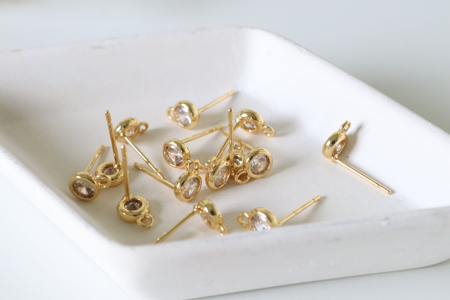 CZ Simple Earring Posts