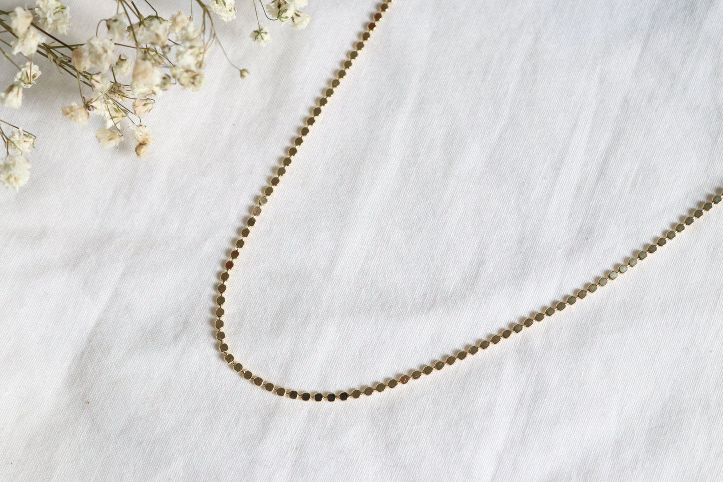 18k Gold-Filled Flat Ball Chain Necklace