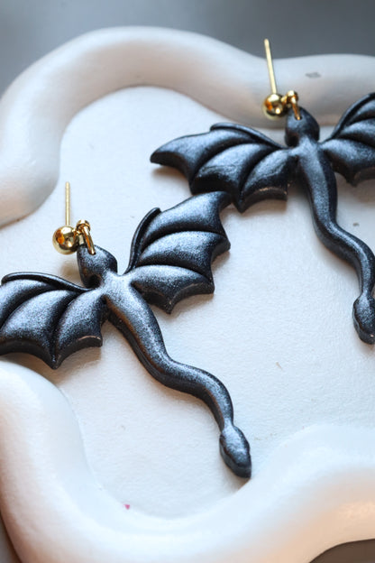 Gunmetal Dragon Dangles