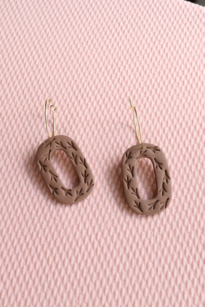 Terracotta Sparrow Print Hoops