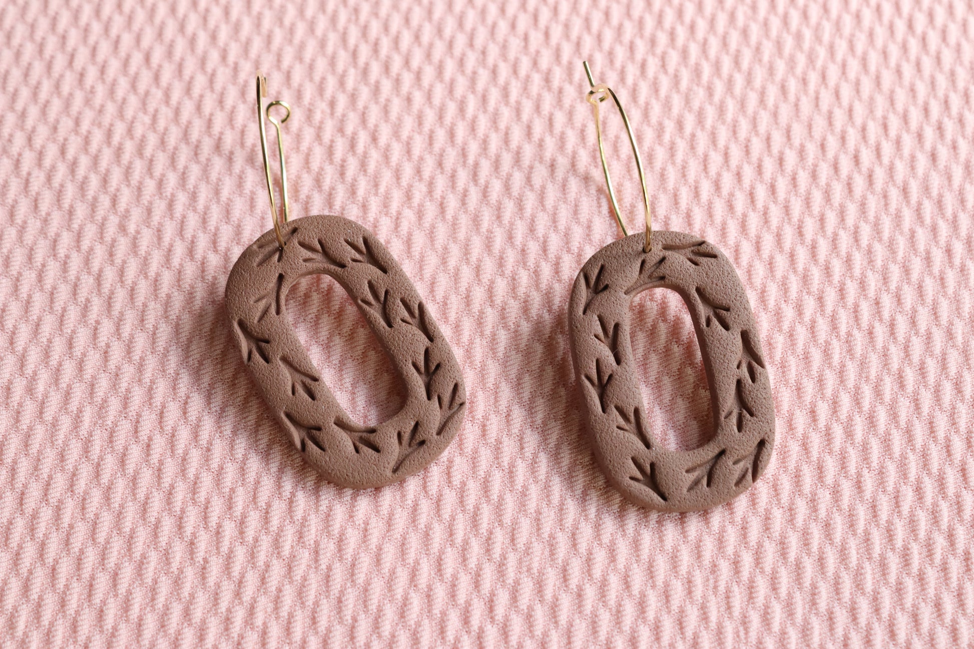 Terracotta Sparrow Print Hoops