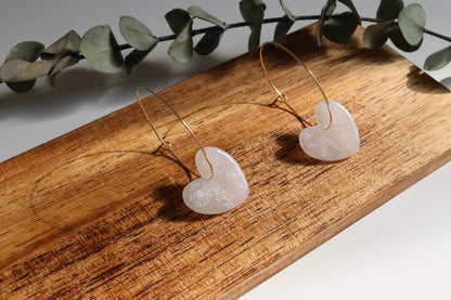 Translucent Dandelion Heart Hoops