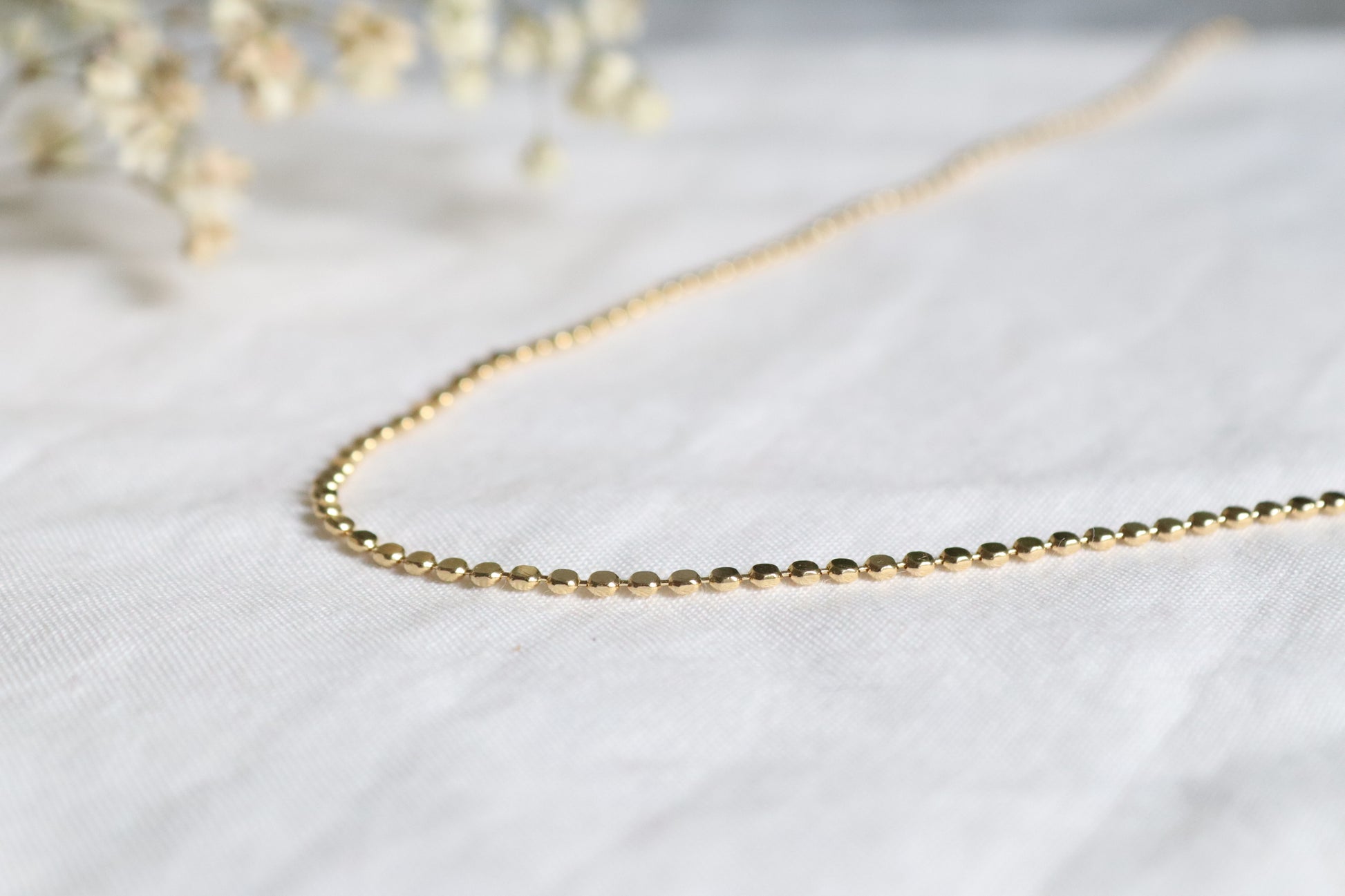 18k Gold-Filled Flat Ball Chain Necklace