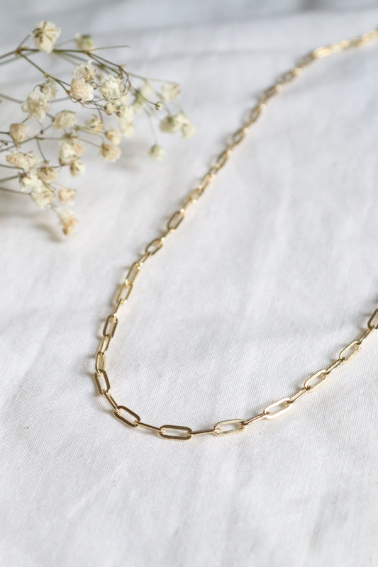 18" 18k Gold-Filled Paperclip Necklace