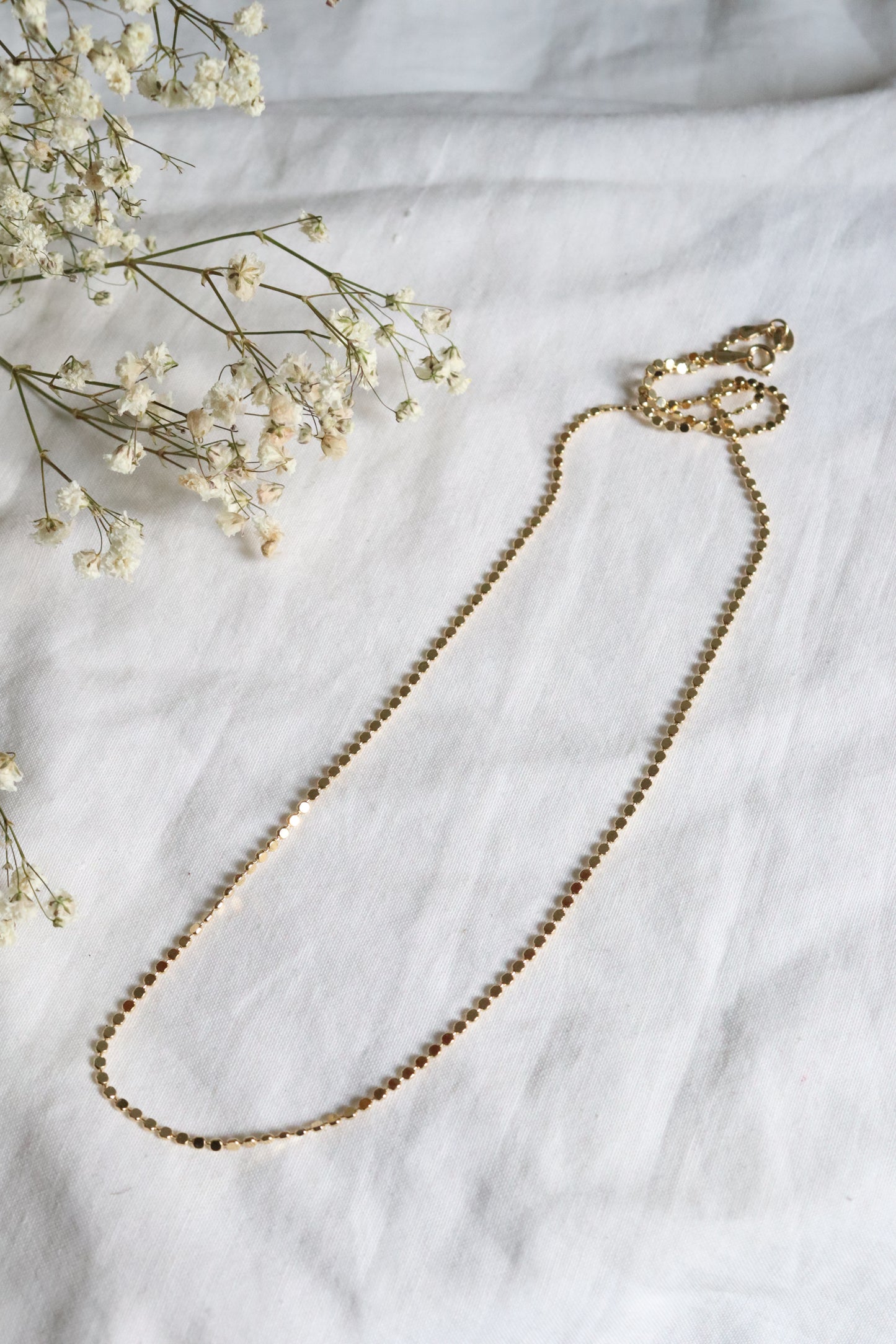 18k Gold-Filled Flat Ball Chain Necklace