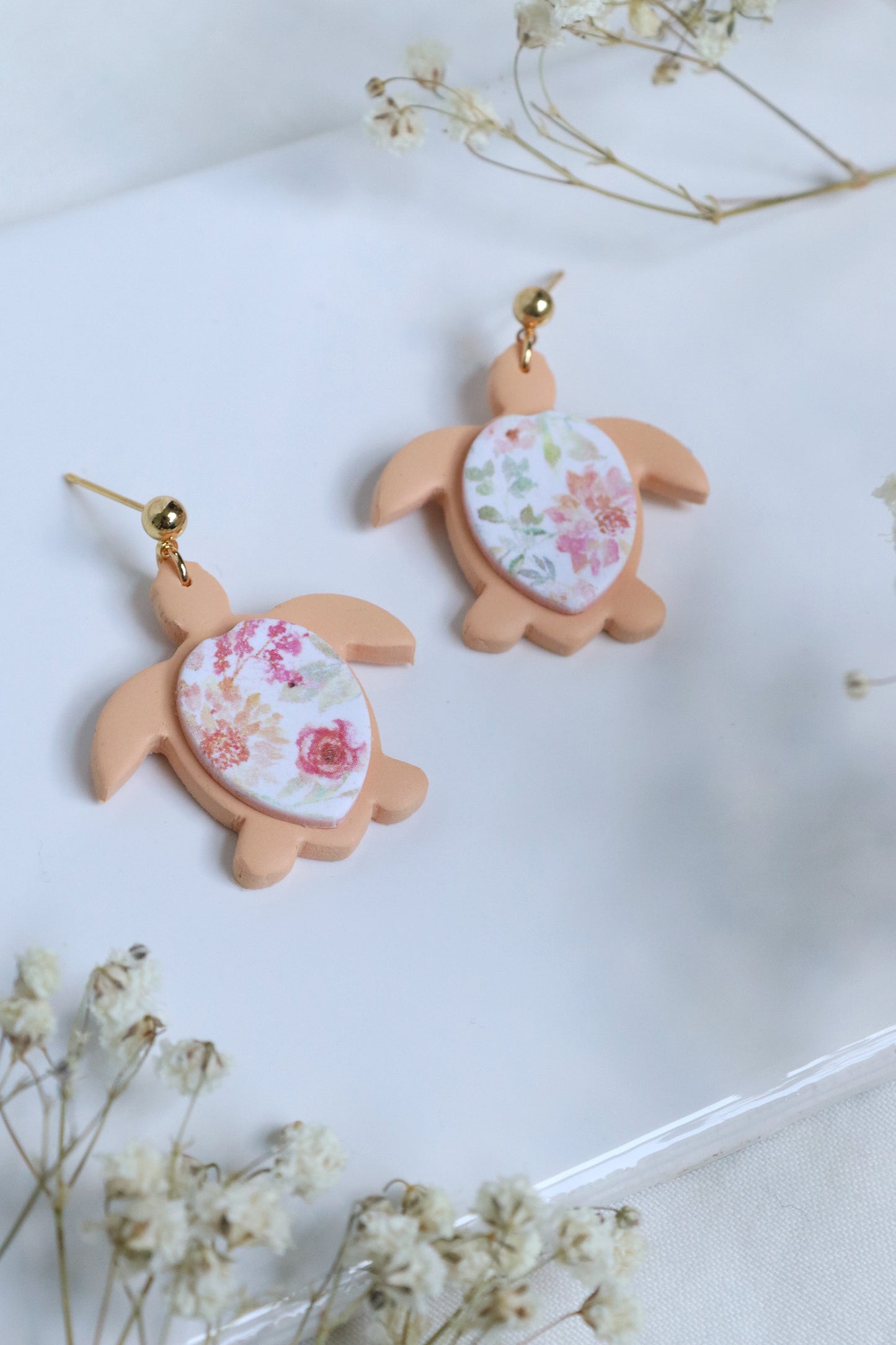 Floral Sea Turtle Dangles