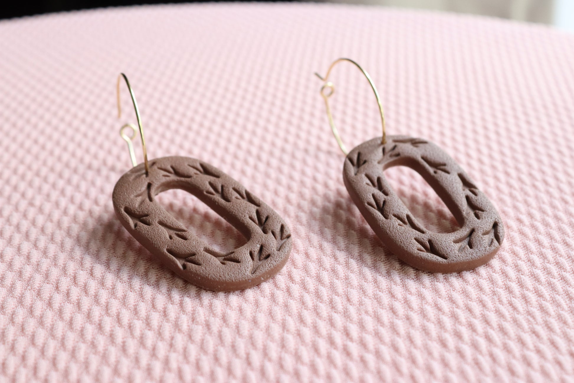 Terracotta Sparrow Print Hoops