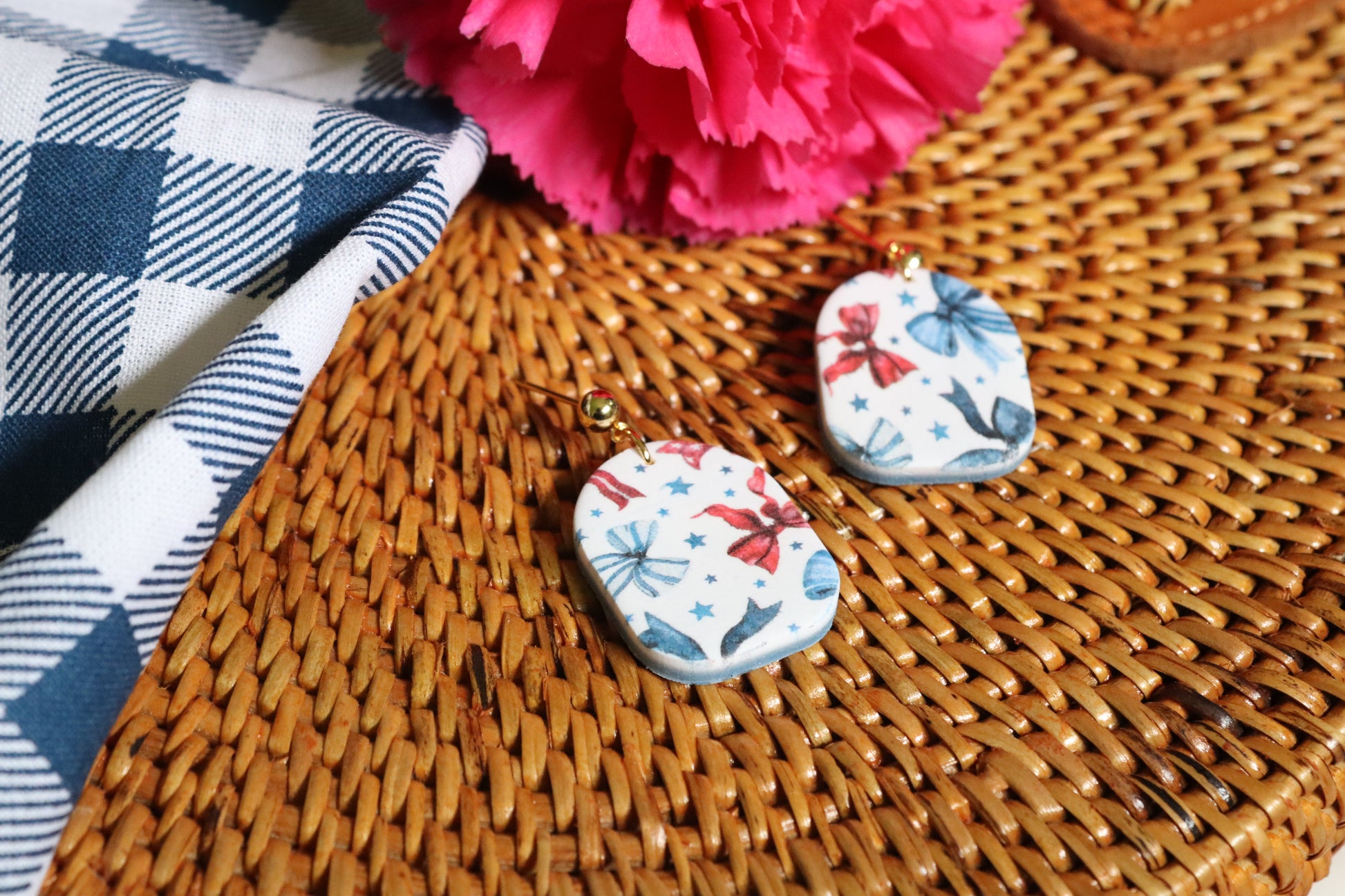 Red, White, and Bow Dangles