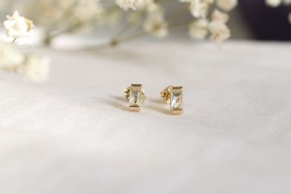 CZ Gold-Filled Aquamarine Studs