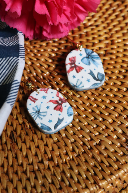 Red, White, and Bow Dangles