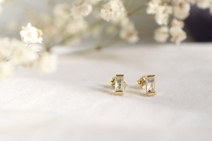 CZ Gold-Filled Aquamarine Studs