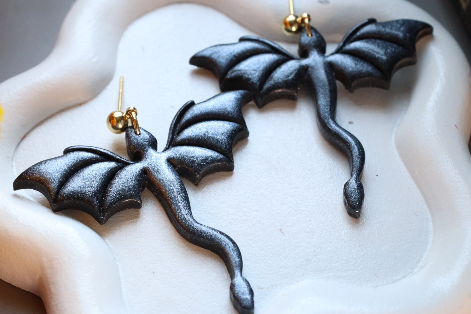 Gunmetal Dragon Dangles